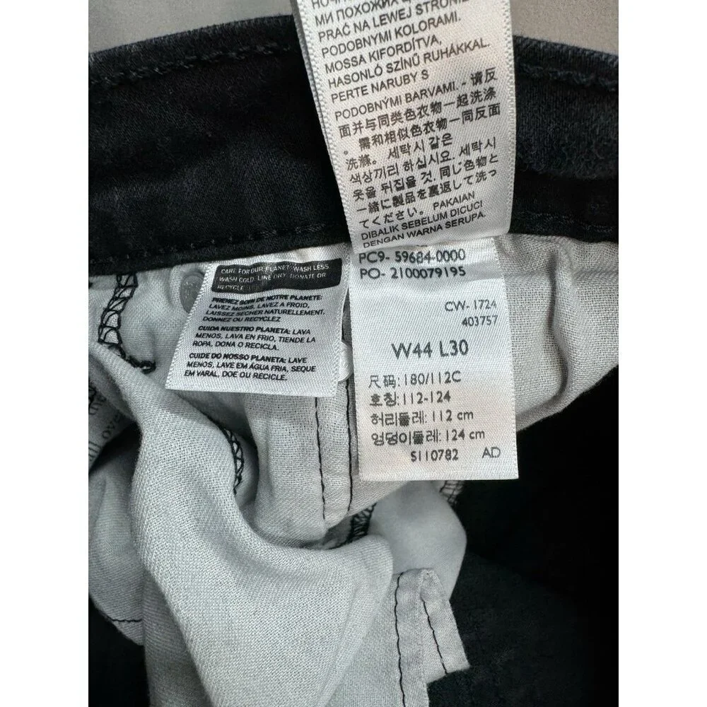 Levis 502 Jeans Men’s 44x30 Fits 44x27 Black Classic Taper Stretch Denim Fade